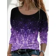 thumbnail image 3 of Camiseta elegante con estampado de flores para mujer, ropa de manga larga, holgada, informal, con cuello redondo, para otoño e invierno, 2023, 3 of 5