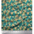 thumbnail image 1 of Soimoi Moss Georgette Fabric Stripe,Triangle & Leopard Animal Print Sewing Fabric Yard 42 Inch Wide, 1 of 1