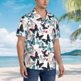 thumbnail image 2 of Lsque Butterfly pattern Hawaiian Shirt for Men, Unisex Summer Beach Casual Short Sleeve Button Down Shirts-Medium, 2 of 9