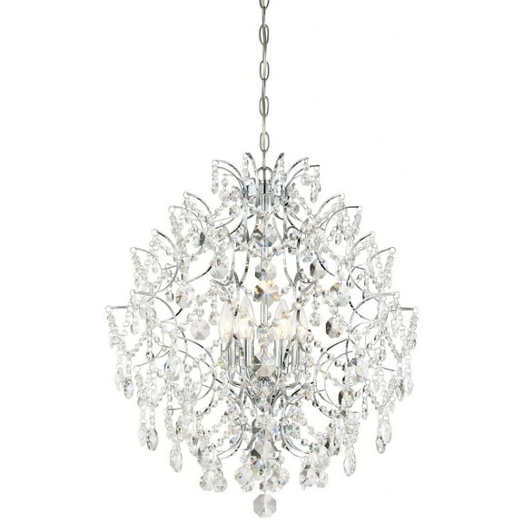 Isabella's Crown Chandelier 6 Light Chrome Crystal In Traditional Style 24.25 Inches Tall By 22 Inches Wide -Traditional Installation Minka Lavery