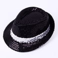 thumbnail image 3 of Slccxzc Adults Sequins Jazz Dance Hat with Necktie Sequin Fedora Hat Disco Party Accessories, 3 of 7
