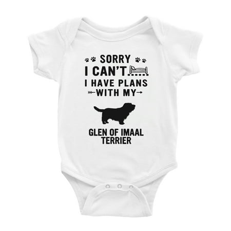 

Sorry I Can t I Have Plans With My Glen of Imaal Terrier Love Pet Dog Funny Baby Jumpsuits (White 3-6 Months)