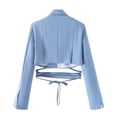 thumbnail image 3 of HaoXianJian Cropped Blazers for Women 2025 Suit Jackets Business Casual Button Long Sleeve Suit Jacket Trendy Casual Outfits for Work Office Blazer S-2X, 3 of 3