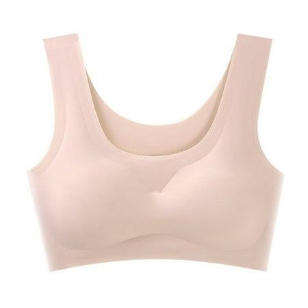 Japanese Seamless Underwear One-piece Women s Ice Silk Beauty Back Sports Yoga Vest Bra skin colour