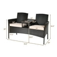 thumbnail image 2 of Costway Patented Patio Rattan Chat Set Loveseat Sofa Table Chairs Conversation Cushioned, 2 of 10