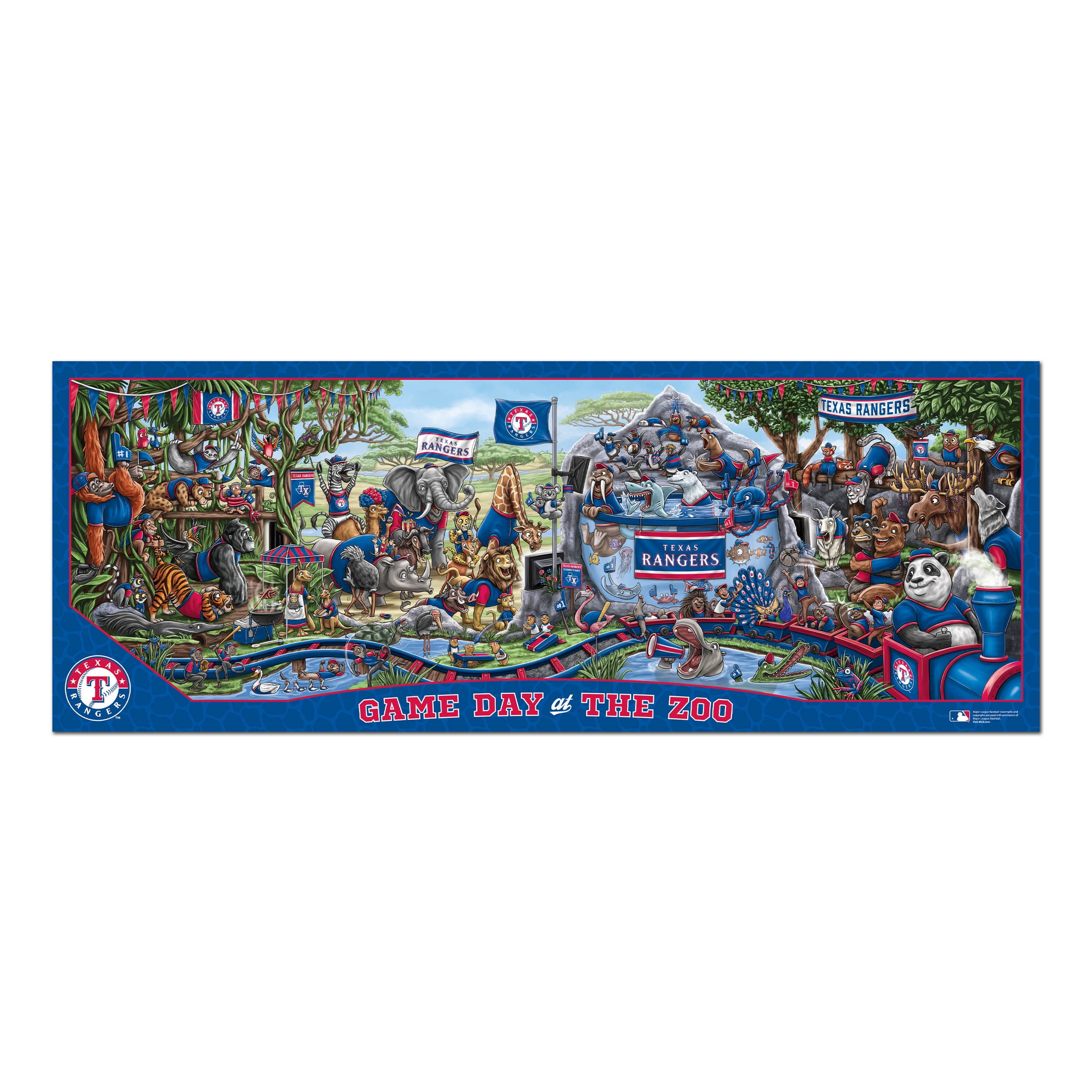 YouTheFan MLB Texas Rangers Game Day at the Zoo Puzzle - 500 Piece