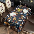 thumbnail image 2 of Brown Mushroom Leaf Dark Blue Pattern Rectangle Tablecloth 60"x120",Waterproof Polyester Rectangle Table Cloth, Wipeable Spillproof Polyester Tablecloth for Dining, Camping, Indoor and Outdoor, 2 of 6