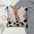 thumbnail image 2 of FUMJ Cute Giraffe Animal Pattern Square Cushion Cover - Safari White Throw Pillowcase - Nature Themed Brown Decorative Accent Pillow Cover, 2 of 5