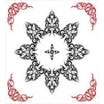 thumbnail image 3 of Ambesonne Ethnic Duvet Cover Sets, Tattoo Circular Vector, 2-Twin, Black White and Ruby, 3 of 4