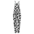 thumbnail image 4 of Wycnly Womens Jumpsuits Vintage Wide Leg Loose Fit Pocket Strap Long Jumpsuits Trendy Leopard Print V-Neck Sleeveless Maxi Summer Rompers Dark Gray m, 4 of 5