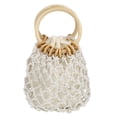 thumbnail image 1 of Pochette Tissée à Cordon Petit Sac en Filet de Coton Pochette de Plage d'Été, 1 of 5