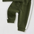thumbnail image 6 of Enyan Toddler Baby Boy Fall Clothes Long Sleeve Striped Sweatshirt Top+Pants Set 2 Piece Infant Boys Winter Outfits（Green,3-6 Months）, 6 of 6