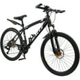 thumbnail image 3 of 26/27.5 inch Mountain Hardtail Mountain Bike for Men/Women, 27 Speed Twist Shifting, Front Suspension, Comfort Saddle, Purple/Black/White, 3 of 11