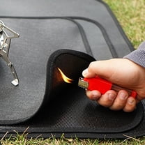 Worgeous Barbecue Fireproof Mat Grilling Mats Fireproof Blanket Silicone Coated Glass Fiber Cloth Protective 1 Set