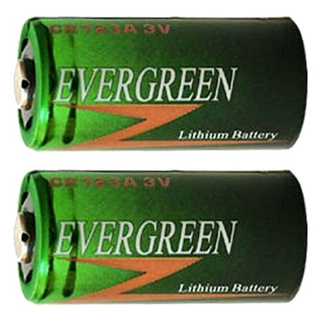 2pcs Evergreen CR123 2/3A 3V Lithium Batteries CR17335 CR17345 DL123 (Best Rechargeable Cr123 Batteries)