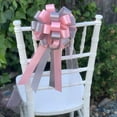thumbnail image 4 of Pink and Silver Pull Bows with Tulle Tails - 8" Wide, Set of 6, Wedding Pew Bows, Reception, Aisle Decoration, Anniversary, Birthday, Valentine's Day, 4 of 4