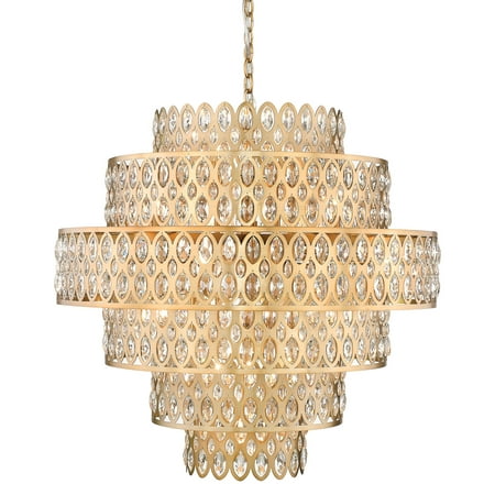 

Z-Lite 822P32 Dealey 17 Light 33 Wide Crystal Waterfall Chandelier - Brass