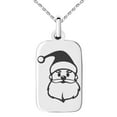 thumbnail image 1 of Stainless Steel Cute Santa Claus Engraved Small Rectangle Dog Tag Charm Pendant Necklace, 1 of 1