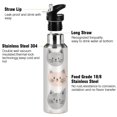 thumbnail image 3 of Yayeee 20oz Insulated Water Bottle Double Wall Stainless Steel with Flip Straw Lid, Gray Cat Pattern, 3 of 7