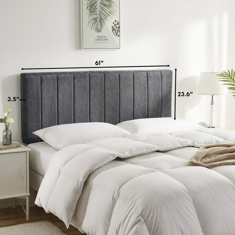Light gray headboard queen discount