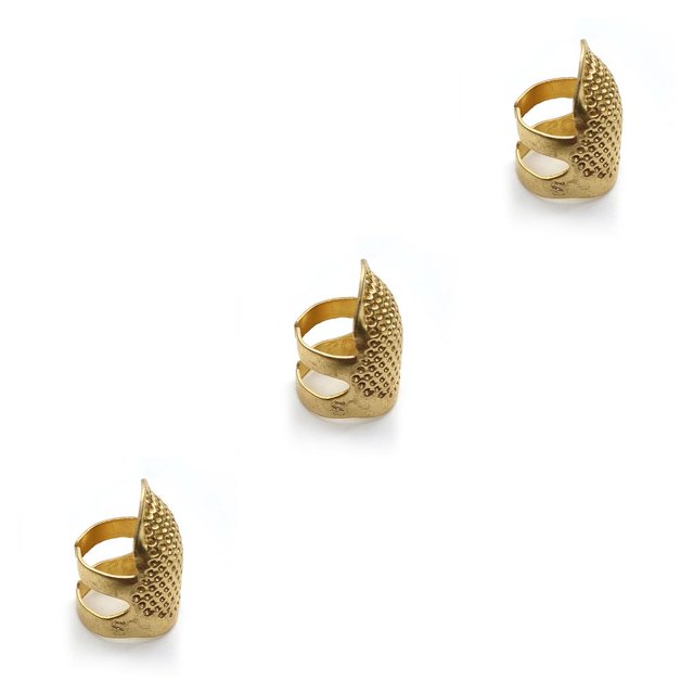 Advancent Anillo de dedal de protección para la yema del dedo, aguja de trabajo manual hecha a mano, manualidades, bordado ajustable, accesorios Type4 NO4