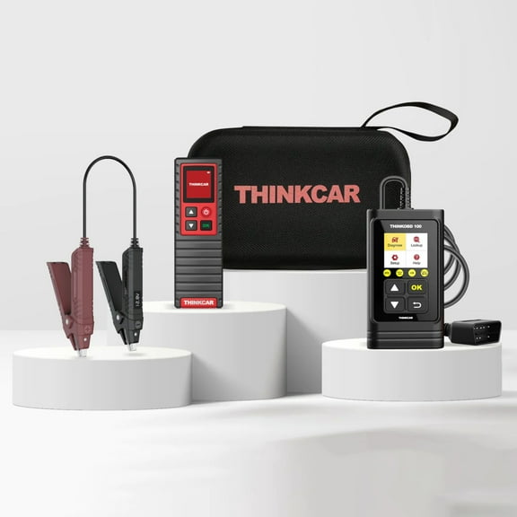 ThinkCar automotive diagnostic scan tools, TPMS testing, OBD2 scanner, and service kit.