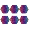thumbnail image 2 of Balery 6 Pcs Leopard Neon Rainbow Gradientleather Coasters Set, Drink Table Cup Coasters For Living Room Kitchen Coffee Decor, 2 of 9