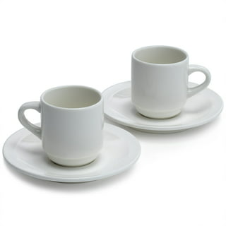 Hasense Espresso Cups and Saucers Set of 6, Stackable Demitasse Cups with  Handle for Latte, Cappucci…See more Hasense Espresso Cups and Saucers Set  of
