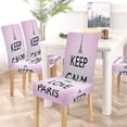 thumbnail image 5 of FMSHPON Keep Calm and Love Paris Stretch Chair Cover Protector Seat Slipcover for Dining Room Hotel Wedding Party Set of 4, 5 of 6