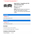 thumbnail image 2 of Brake Pad Set - Compatible with 1981 - 1989 International 1654 1982 1983 1984 1985 1986 1987 1988, 2 of 2
