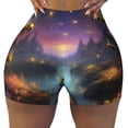 thumbnail image 2 of Sikiie Magical Bees Twilight River Workout Shorts Women Scrunch Butt Gym Shorts Seamless High Waist Tummy Control Yoga Biker Athletic Shorts-XX-Large, 2 of 8