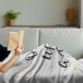 thumbnail image 3 of Once upon a Time Soft Flannel Fleece Throw Blanket, Words with Stars Crown Nostalgic Lettering, Cozy Plush for Indoor and Outdoor Use, 70" x 90", Charcoal Grey Yellow, by Ambesonne, 3 of 5