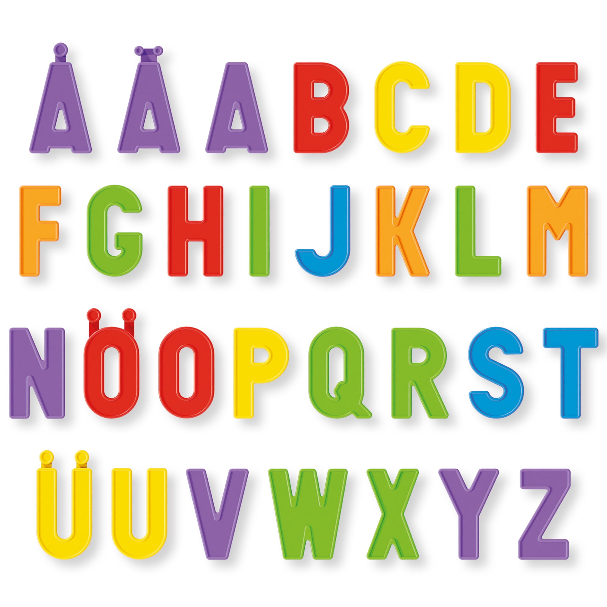 Quercetti: Magnetic Tablet - Double-Sided Magnet-White Board, Letters-Animals-Food Themed Magnets, Spelling Learning Tool, Educational Toy, Kids 4+