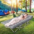 thumbnail image 2 of Ficisog Adults Folding Camping Cots 600lbs Double Layer Oxford Strong Heavy Duty Wide Sleeping Cots, 2 of 17