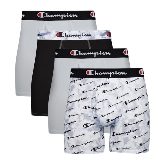 Champion Men's Everyday Active Lightweight Stretch Boxer Briefs With Fly - 4 Pack