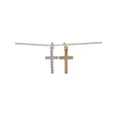 thumbnail image 2 of Believe by Brilliance Women's Adult Female14kt Gold Flash Plated and Fine Silver Plated Cross CZ Necklace and Earring Set., 2 of 5