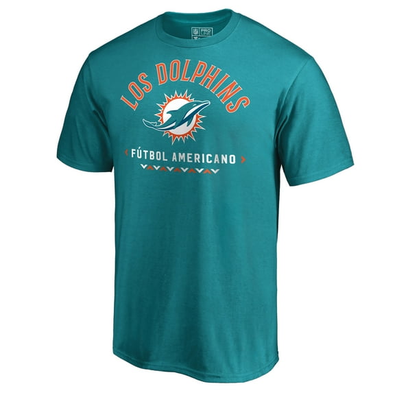Men's Aqua Miami Dolphins Futbol Americano T-Shirt