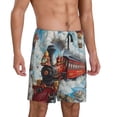 thumbnail image 2 of Sikiie Red Train Hot Air Balloon Mens Pajama Shorts, Lightweight Lounge Pant with Pockets Soft Sleep Pj Shorts for MenLarge, 2 of 6