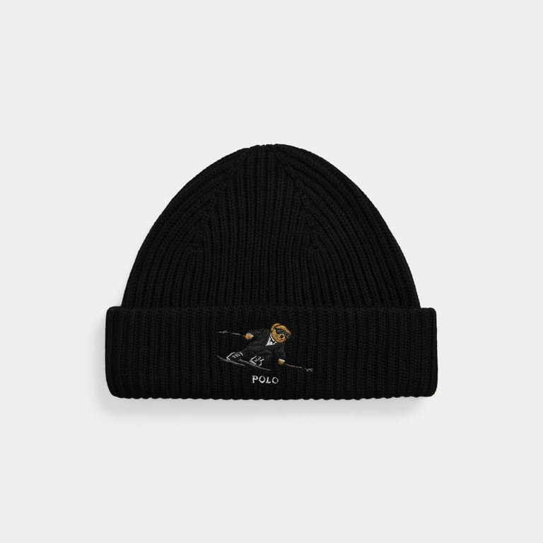 ☆POLO RALPH LAUREN☆ Polo Bear Wool Blend Beanie Black MAPO Polo Bear Merino Wool Beanie - Walmart.com