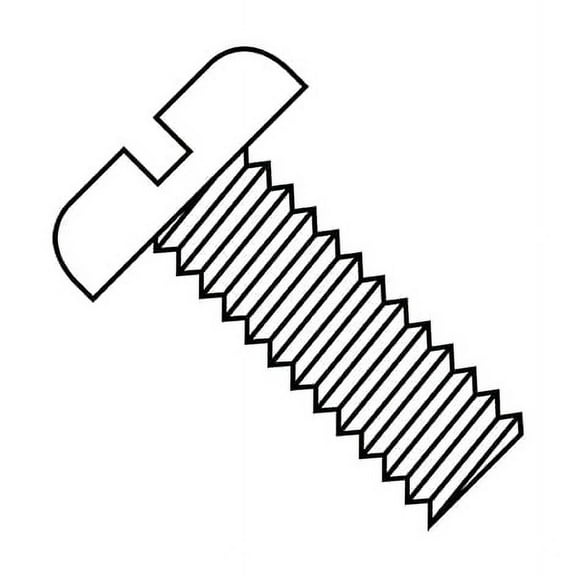 #8-32 x 1-1/8 in Slotted Pan Machine Screw, Nylon Steel, 2500 PK