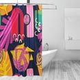 thumbnail image 3 of XMXY Abstract Repetition Colorful Shapes Long Shower Curtains, Waterproof Weighted Thick Bathroom Curtain with 12 Iron Hook, 72x72 Inch, 3 of 9