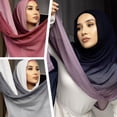 thumbnail image 2 of CUJM Gradient Rayon Cotton Scarf Wide Brimmed Double Stitch Cotton Modal W1B7, 2 of 6