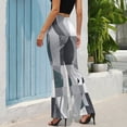 thumbnail image 2 of Abstract Geometric Grey Design High Waisted Casual Flared Trousers Summer Home Pants Gift Street Fashion Night Club Big Size Trousers, 2 of 5