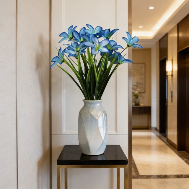 Artificial Flower Bouquet Daffodils Lilies Faux Floral Arrangements And Faux Greenerys For Indoor Outdoor Wedding Decor