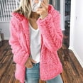 thumbnail image 2 of Fluffy Jacket Button Down Overcoat Warm Winter Overcoat Women Solid Color Coat Long Sleeve Cardigan Windproof Outer Coat, 2 of 6