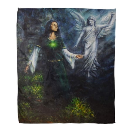ASHLEIGH Flannel Throw Blanket Beautiful Oil Painting of Mystical Woman in Historical Dress Soft for Bed Sofa and Couch 50x60 Inches