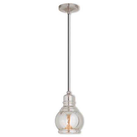 

Mini Pendants 1 Light With Smoke Glass Brushed Nickel size 6 in 100 Watts - World of Crystal