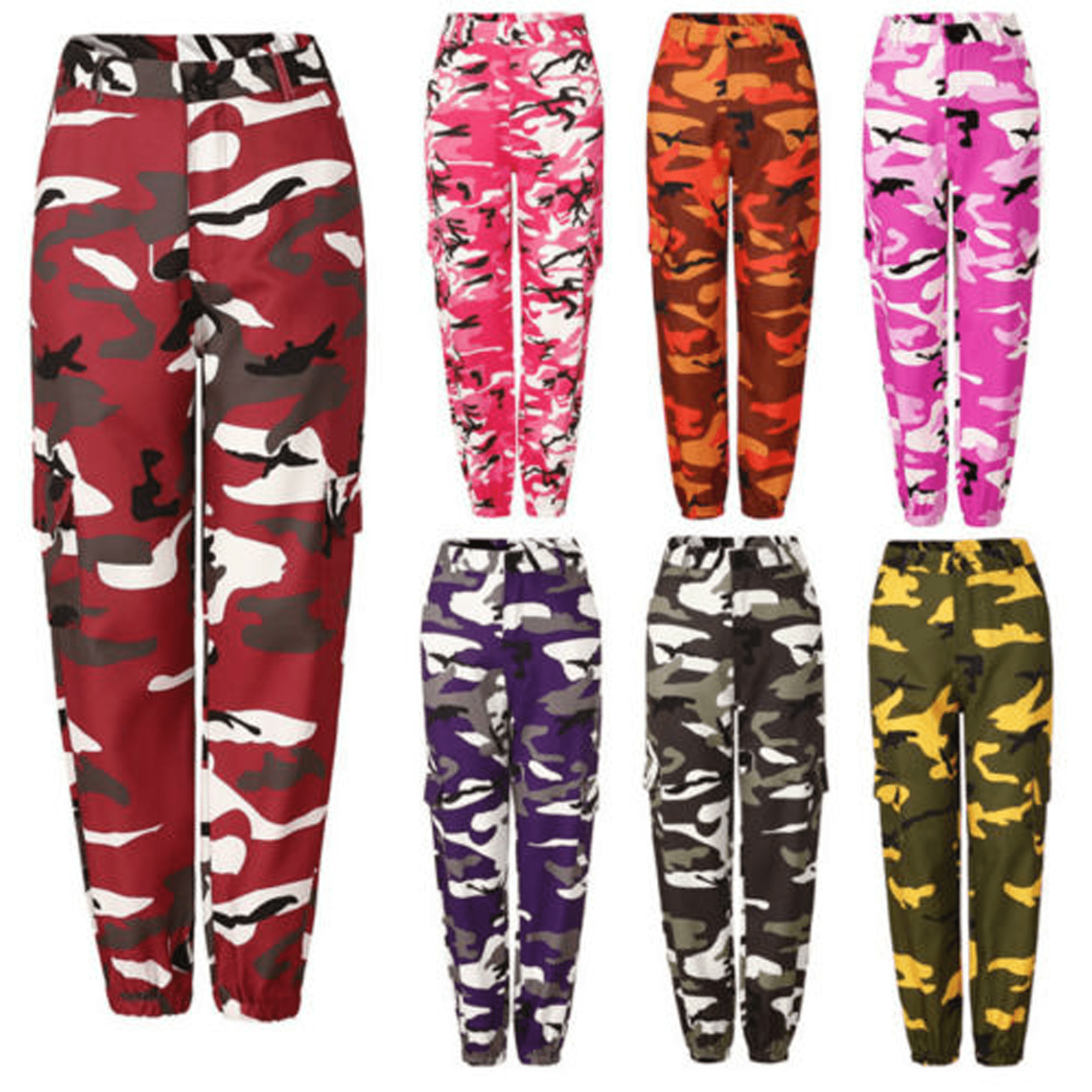 red camo pants women