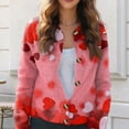 thumbnail image 5 of Womens Valentine's Day Cardigan Sweaters Heart Pattern Y2K Button Open Front Cardigans Knitted Valentine's Day Outerwear, 5 of 6