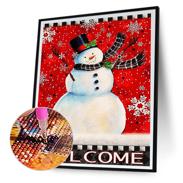 Cuadros Decorativos Muñeco de nieve 5D DIY Diamond Painting Kits Full Round Drill Wall Decor Craft (WT1508) Tmvgtek embutido en tela
